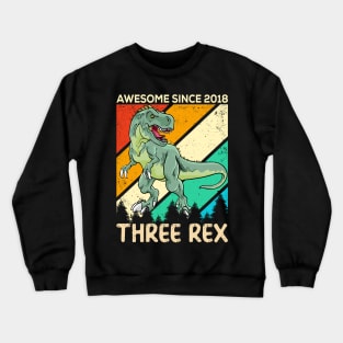 Awesome Since 2018 Dinosaur Present Crewneck Sweatshirt